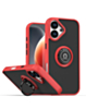 Hard PC Rear / Soft TPU Colorful Border Case with I-ring Holder - RED for iPhone 17 (Only Ground Shipping)