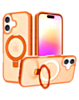 Carbon Wireless Charging Case with Ring Stand (ORANGE) for iPhone 17 (Only Ground Shipping)
