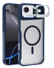 Matte Transparent Camera Stand Case with Wireless Charging for iPhone Air (BLUE) (Only Ground Shipping)