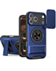 Shockproof Mag Safe Slide Lens Case with Ring Holder - BLUE for iPhone 17 Pro (Only Ground Shipping)