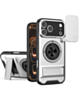 Shockproof Mag Safe Slide Lens Case with Ring Holder - SILVER for iPhone 17 Pro (Only Ground Shipping)