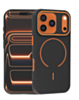 Magnetic Leather Soft Cases - BLACK & ORANGE for iPhone 17 Pro (Only Ground Shipping)