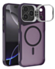 Matte Transparent Camera Stand Case with Wireless Charging (Dark Purple) for iPhone 17 Pro / 18 Pro (Only Ground Shipping)