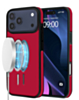 Full Cover Leather Design Wireless Charging Case - RED for iPhone 17 Pro (Only Ground Shipping)
