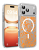 Glitter Transparent Magnetic Cases (ORANGE) for iPhone 17 Pro (Only Ground Shipping)