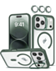 Thin Magnetic Clear Case with Camera Stand & Camera Cover - DARK GREEN for iPhone 17 Pro (Only Ground Shipping)