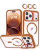 Thin Magnetic Clear Case with Camera Stand & Camera Cover - ORANGE for iPhone 17 Pro (Only Ground Shipping)