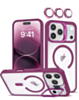 Thin Magnetic Clear Case with Camera Stand & Camera Cover - WINE for iPhone 17 Pro (Only Ground Shipping)