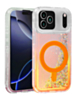 Wireless Charging Protective Glitter Liquid Bumper Case - ORANGE for iPhone 17 Pro (Only Ground Shipping)