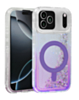 Wireless Charging Protective Glitter Liquid Bumper Case - PURPLE for iPhone 17 Pro (Only Ground Shipping)