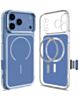 Transparent Magnetic Cases with IC Chip - NAVY BLUE for iPhone 17 Pro Max (Only Ground Shipping)