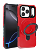 Hard PC Shockproof Case w /Ring Holder - RED for iPhone 17 Pro Max (Only Ground Shipping)