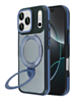 Matte Transparent Case with Wireless Charging Kickstand (Blue) for iPhone 17 Pro Max / 18 Pro Max (Only Ground Shipping)