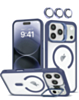 Thin Magnetic Clear Case with Camera Stand & Camera Cover - DARK BLUE for iPhone 17 Pro Max (Only Ground Shipping)