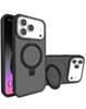 Carbon Wireless Charging Case with Ring Stand - BLACK for iPhone 17 Pro Max (Only Ground Shipping)