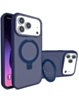 Carbon Wireless Charging Case with Ring Stand - DARK BLUE for iPhone 17 Pro Max (Only Ground Shipping)