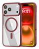 Shiny Magnetic Clear Cases (Burgundy) for iPhone 17 Pro (Only Ground Shipping)