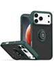 Hard PC Rear / Soft TPU Colorful Border Case with I-ring Holder - DARK GREEN for iPhone 17 Pro (Only Ground Shipping)
