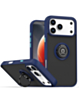 Hard PC Rear / Soft TPU Colorful Border Case with I-ring Holder - NAVY BLUE for iPhone 17 Pro (Only Ground Shipping)