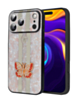 Luxury Printed Ring Holder Case for iPhone 17 Pro / 18 Pro (PINK BUTTERFLY STRIPE) (Only Ground Shipping)