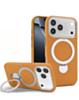 Silicone Magnetic Ring Stand Case for iPhone 17 Pro / 18 Pro (BROWN) (Only Ground Shipping)