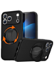 Textured Shockproof Case with 360 Rotating Ring Stand for iPhone 17 Pro / 18 Pro (BLACK) (Only Ground Shipping)