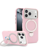 Silicone Magnetic Ring Stand Case for iPhone 17 Pro Max / 18 Pro Max (PINK) (Only Ground Shipping)