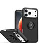 Hard PC Rear / Soft TPU Colorful Border Case with ring Holder for iPhone 17 Pro Max / 18 Pro Max (BLACK) (Only Ground Shipping)