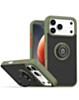 Hard PC Rear / Soft TPU Colorful Border Case with ring Holder for iPhone 17 Pro Max / 18 Pro Max (ARMY GREEN) (Only Ground Shipping)