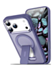 Clear Magnetic Case with Built-in Kickstand for iPhone 17 Pro Max / 18 Pro Max (PURPLE) (Only Ground Shipping)