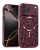 Wireless Charging Bling Diamond Crystal Case (Burgundy) for iPhone 17 Pro Max / 18 Pro Max (Only Ground Shipping)