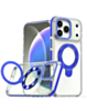 Transparent Wireless Charging Kickstand Case (Blue) for iPhone 17 Pro Max / 18 Pro Max (Only Ground Shipping)