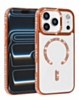 Rhinestone Magnetic Clear Protective Case for iPhone 17 Pro / 18 Pro (ORANGE) (Only Ground Shipping)