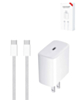 USB-C Power Adapter with USB C-C Cable for iPhone / iPads / AirPods Series (9 ft) (20W) (Only Ground Shipping)