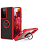Galaxy A23 5G Hard PC Rear / Soft TPU Colorful Border Case with I - ring Holder - RED (Only Ground Shipping)