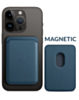 Leather Magnetic Card Wallet Holder - DARK BLUE (Only Ground Shipping)