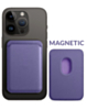 Leather Magnetic Card Wallet Holder - LILAC (Only Ground Shipping)