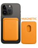Leather Magnetic Card Wallet Holder - ORANGE (Only Ground Shipping)