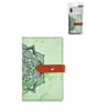 Universal Back Phone Datura Flower Leather Card Slot (GREEN) (Only Ground Shipping)