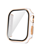 iWatch 42mm (2024) Shinny Hard PC Bumper Case - WHITE & ROSE GOLD (Only Ground Shipping)