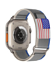 USA Flag Velcro Nylon Loop Strap (Blue Gray) for iWatch (42 / 44 / 45 / 46 / 49mm) (Only Ground Shipping)