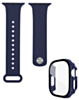 iWatch 49mm Silicone Soft Band & Bumper Case with Tempered Glass - NAVY BLUE (Only Ground Shipping)