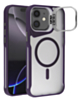 Matte Transparent Camera Stand Case with Wireless Charging - DARK PURPLE for iPhone 11 (Only Ground Shipping)