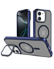 Slim Transparent Camera Stand Case with Wireless Charging - NAVY BLUE for iPhone 11 (Only Ground Shipping)
