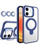 Magnetic Clear Case with 2 Kickstand & Camera Lens - DARK BLUE for iPhone 11 (Only Ground Shipping)