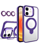 Magnetic Clear Case with 2 Kickstand & Camera Lens - DARK PURPLE for iPhone 11 (Only Ground Shipping)