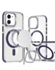 Thin Magnetic Clear Case with Camera Stand Kickstand - PURPLE for iPhone 11 (Only Ground Shipping)