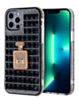 Crystal Stones Case with Perfume Adornment - BLACK for iPhone 8P / 7P (Only Ground Shipping)