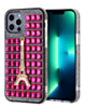 Crystal Stones Case with Paris Adornment - HOT PINK for iPhone 8P / 7P (Only Ground Shipping)