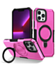Hard PC Shockproof Case w /Ring Holder - PINK for iPhone 12 Pro Max (Only Ground Shipping)